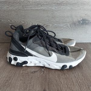 Nike React Element 55 SE CI3831-002 Black Grey White Running Shoes Men's 10